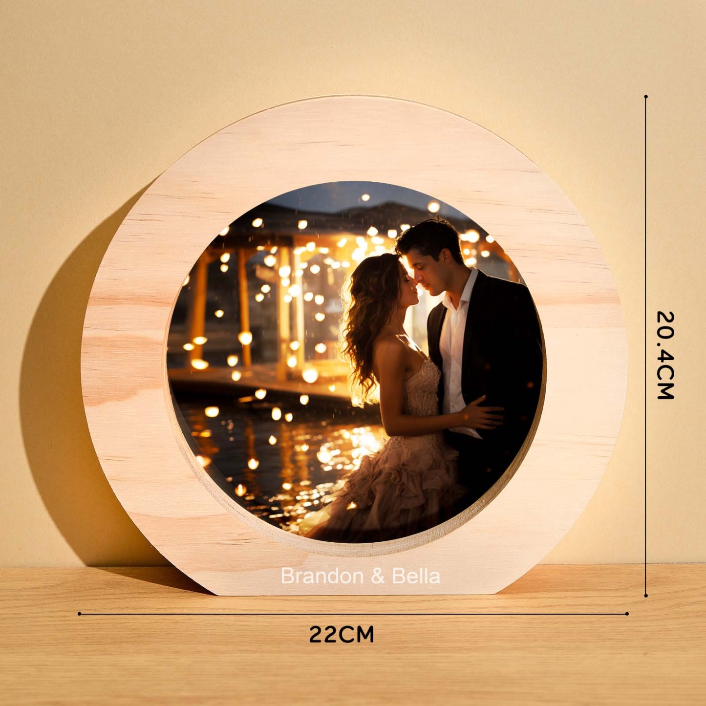 Custom Photo Round Wooden Plaque - NameNecklace