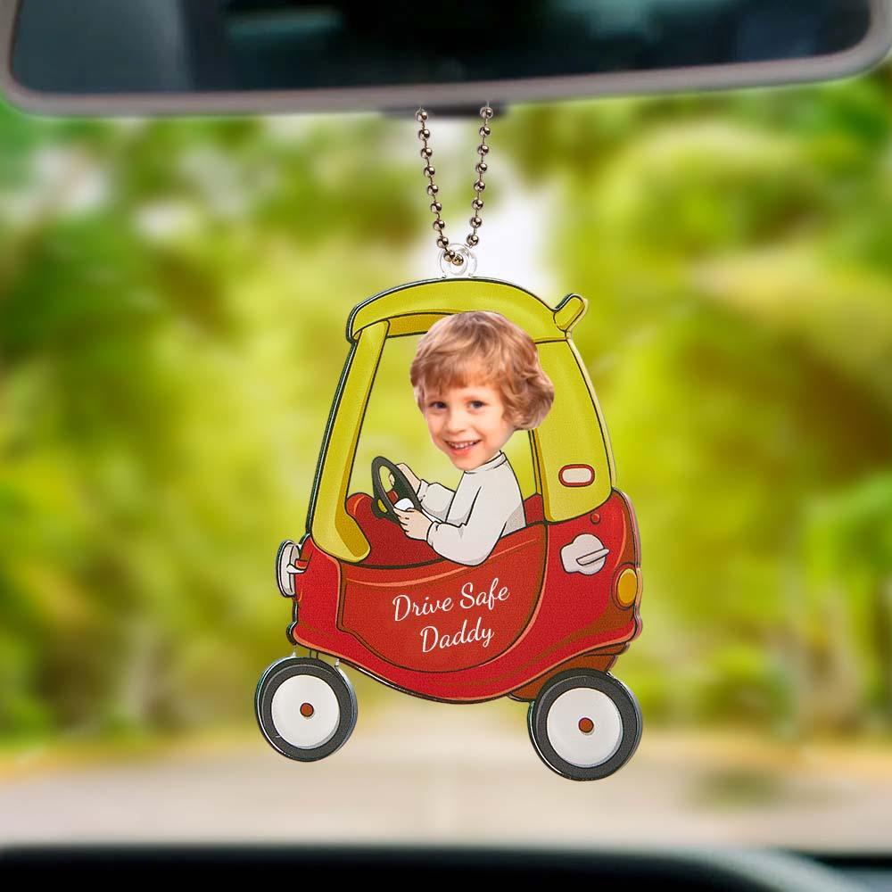 Christmas Gifts for Father Customised Drive Safe Daddy Acrylic Car Hanger for Father's Day Gift, Personalised Acrylic Car Hanger, 1st Fathers Day Gift for Husband