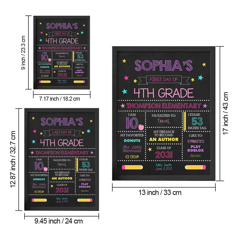 Personalized Back to School Sign First Day of School Sign Gift for Kids - Myphotowallet