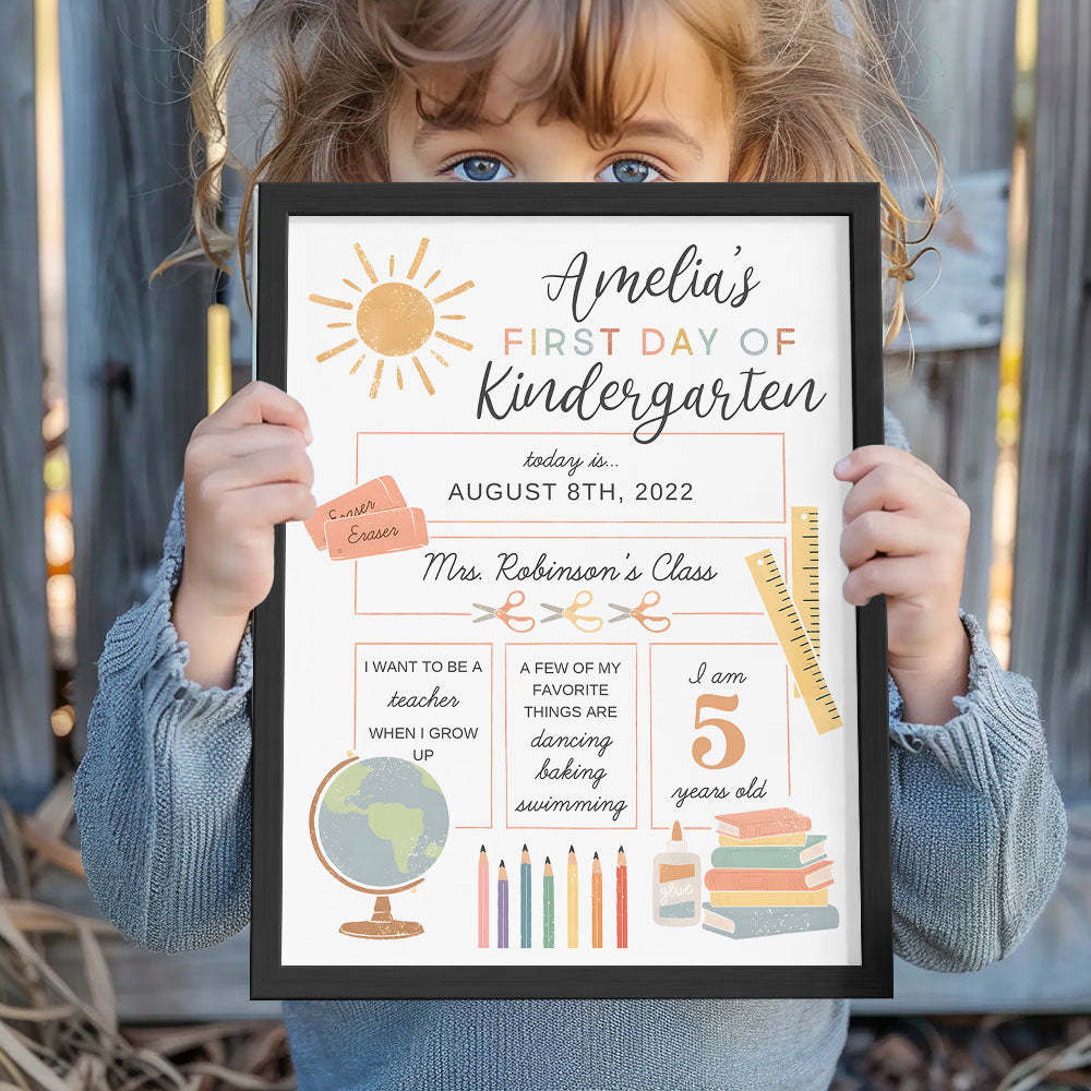 Personalized Back to School Sign First Day of School Sign Gifts for Kids - Myphotowallet