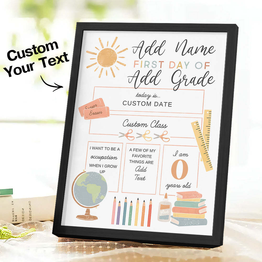Personalized Back to School Sign First Day of School Sign Gifts for Kids - Myphotowallet