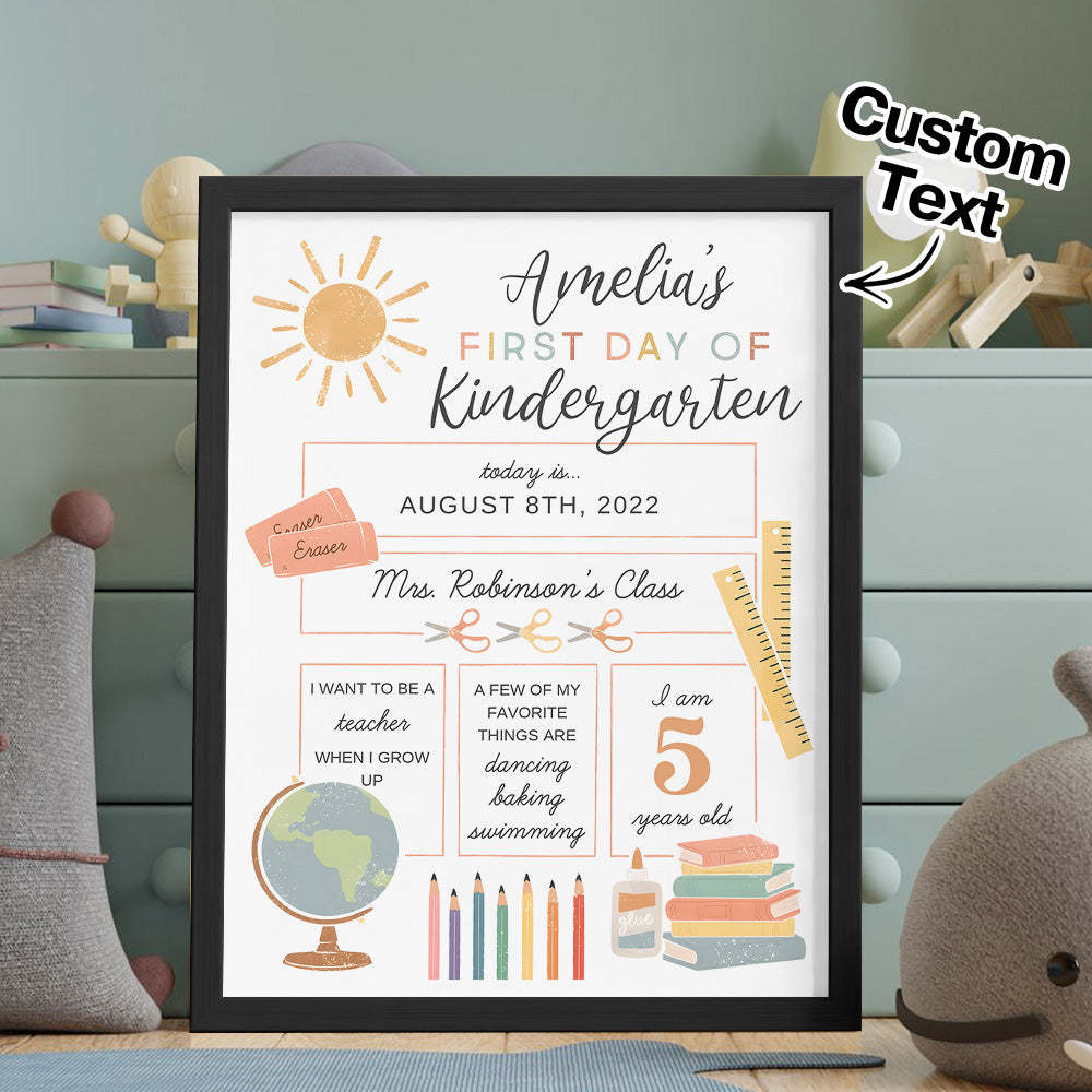 Personalized Back to School Sign First Day of School Sign Gifts for Kids - Myphotowallet