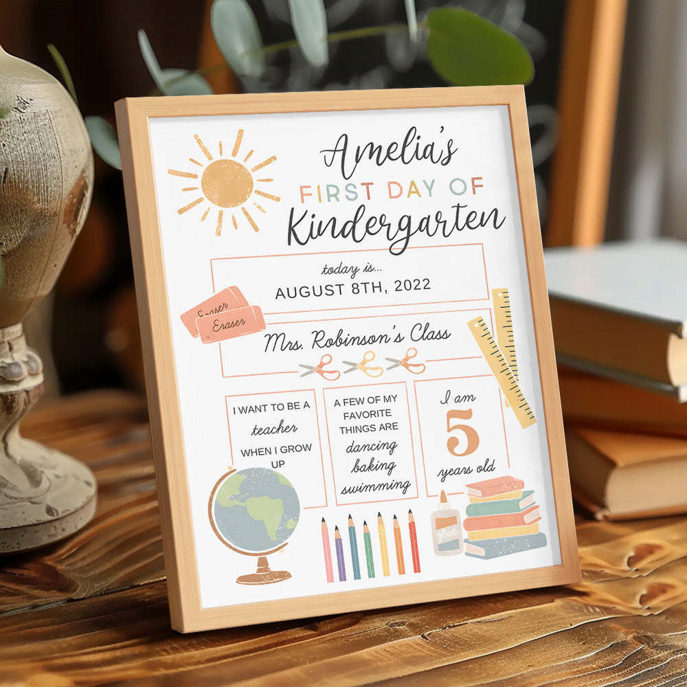 Personalized Back to School Sign First Day of School Sign Gifts for Kids - Myphotowallet