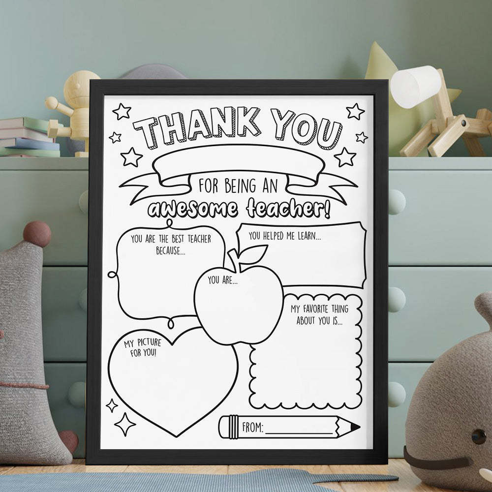 Back to School DIY Coloring Sign Teacher Appreciation Gifts - Myphotowallet