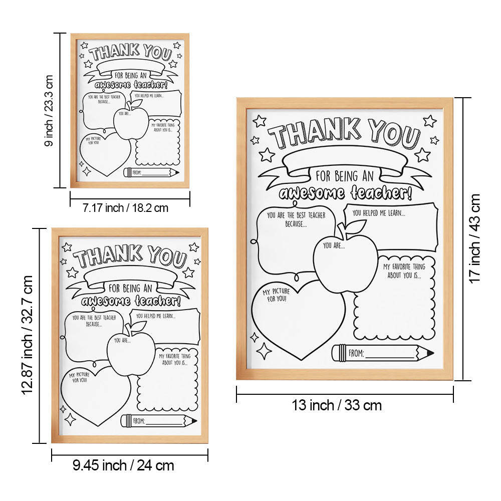 Back to School DIY Coloring Sign Teacher Appreciation Gifts - Myphotowallet