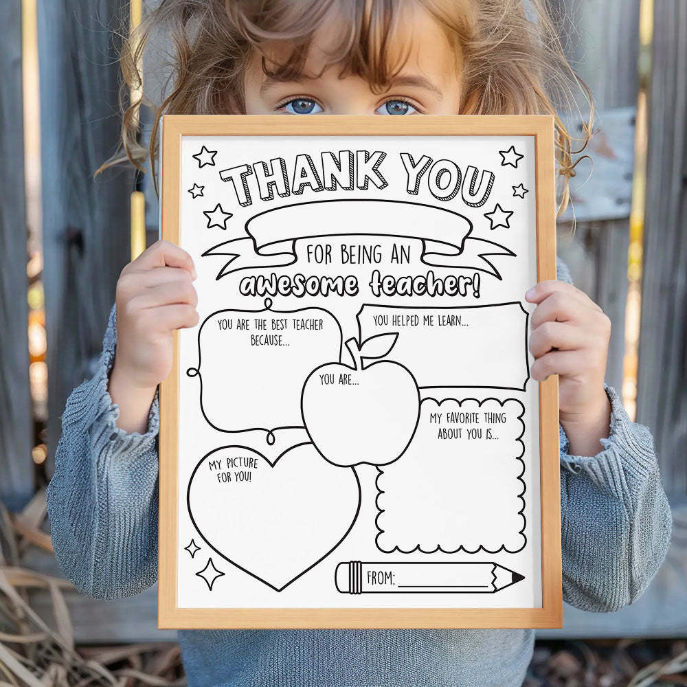 Back to School DIY Coloring Sign Teacher Appreciation Gifts - Myphotowallet