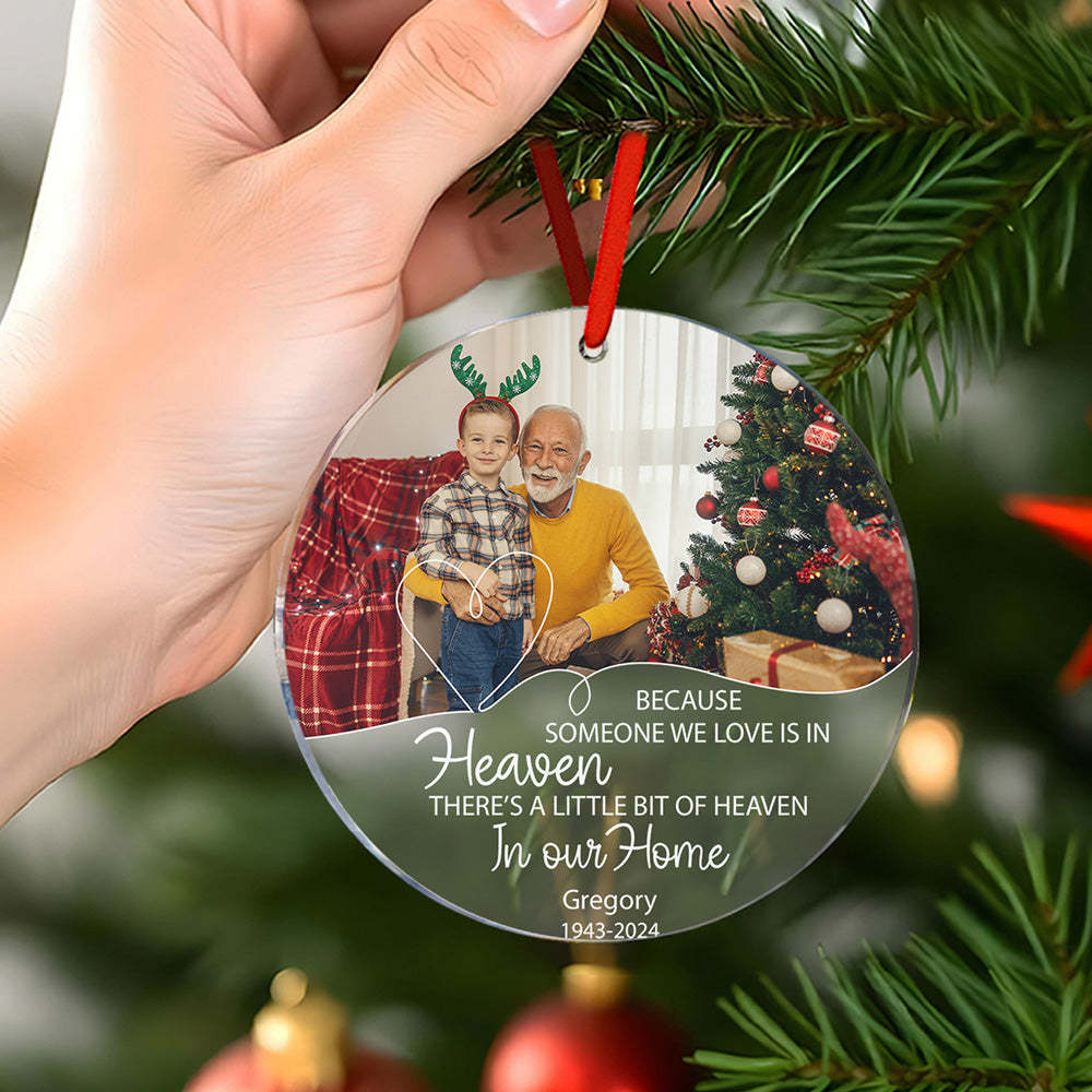 Personalized In Loving Memory Christmas Ornament with Photo Memorial Ornaments for Christmas Gift - myphotowalletuk