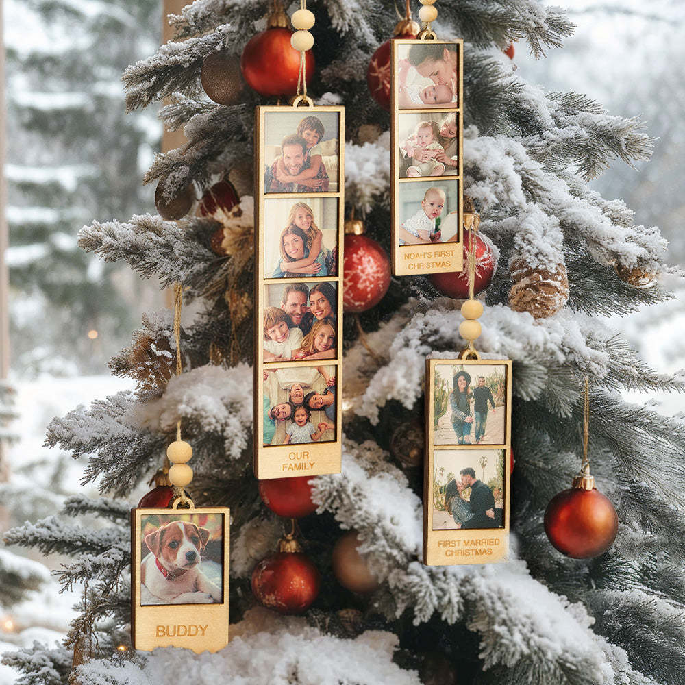 Personalized Photo Christmas Ornament Wooden Frame Ornament for Christmas Gifts -