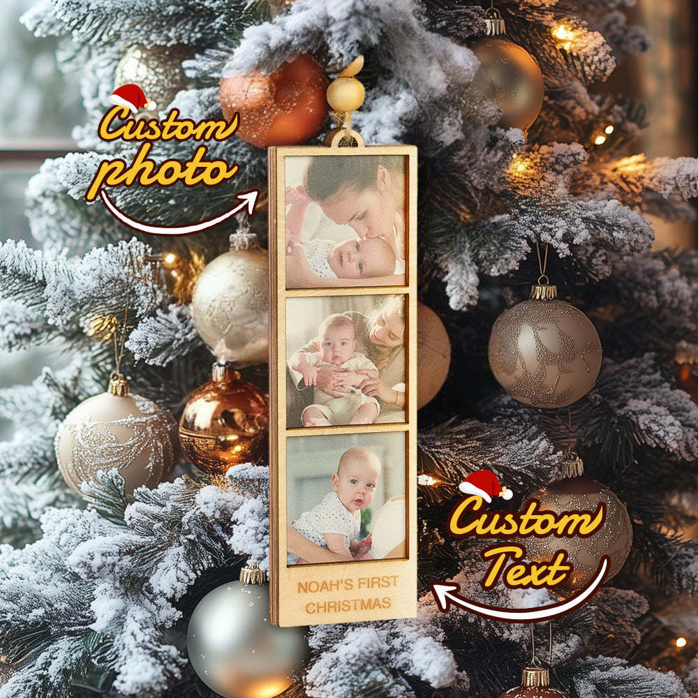 Personalized Photo Christmas Ornament Wooden Frame Ornament for Christmas Gifts -