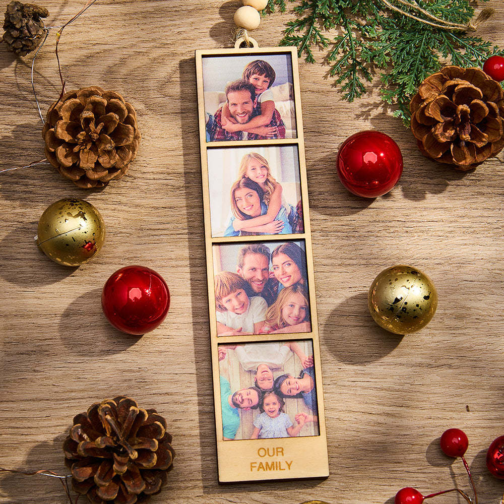 Personalized Photo Christmas Ornament Wooden Frame Ornament for Christmas Gifts -