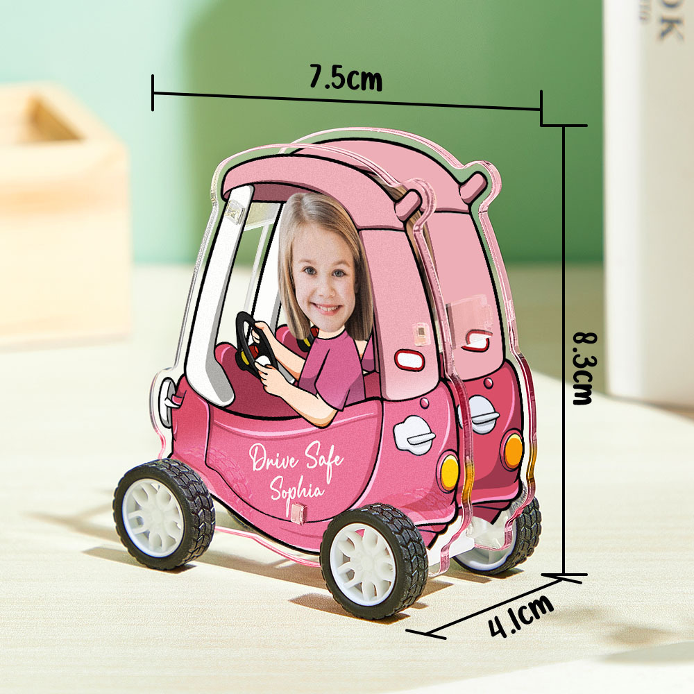 Drive Safe Daddy Little Car with Custom Face and Text Home Decor Toy