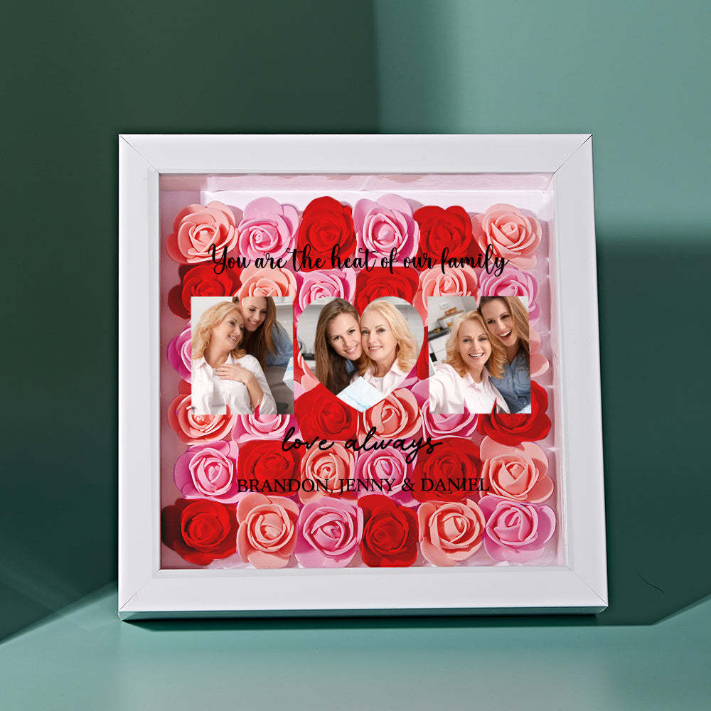 Custom Photo Flower Shadow Box Personalized Flower Shadowbox Frame Mother's Day Gift - myphotowalletuk