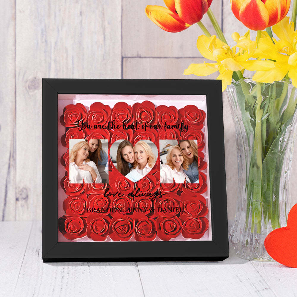 Custom Photo Flower Shadow Box Personalized Flower Shadowbox Frame Mother's Day Gift - myphotowalletuk