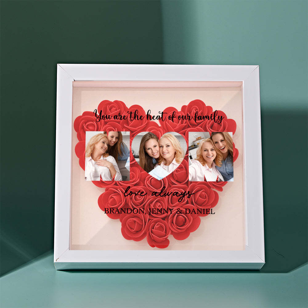 Custom Photo Flower Shadow Box Personalized Flower Shadowbox Frame Mother's Day Gift - myphotowalletuk