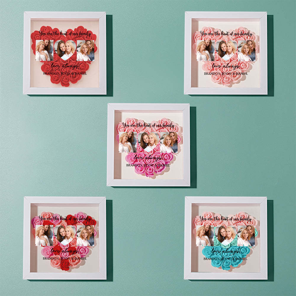 Custom Photo Flower Shadow Box Personalized Flower Shadowbox Frame Mother's Day Gift - myphotowalletuk