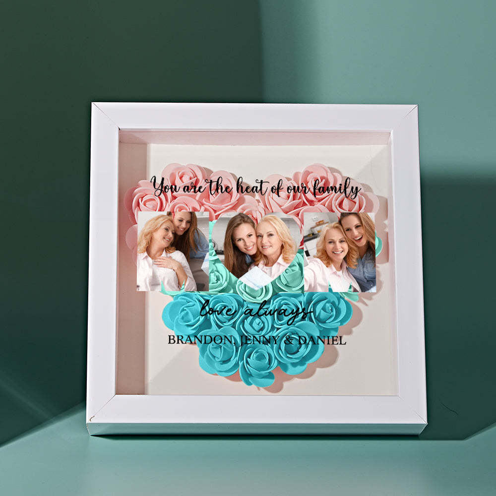 Custom Photo Flower Shadow Box Personalized Flower Shadowbox Frame Mother's Day Gift - myphotowalletuk