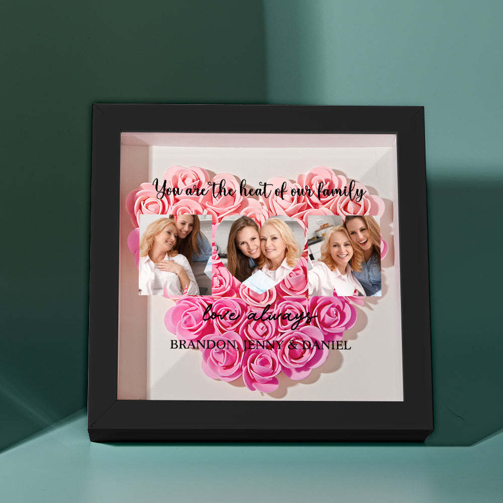 Custom Photo Flower Shadow Box Personalized Flower Shadowbox Frame Mother's Day Gift - myphotowalletuk