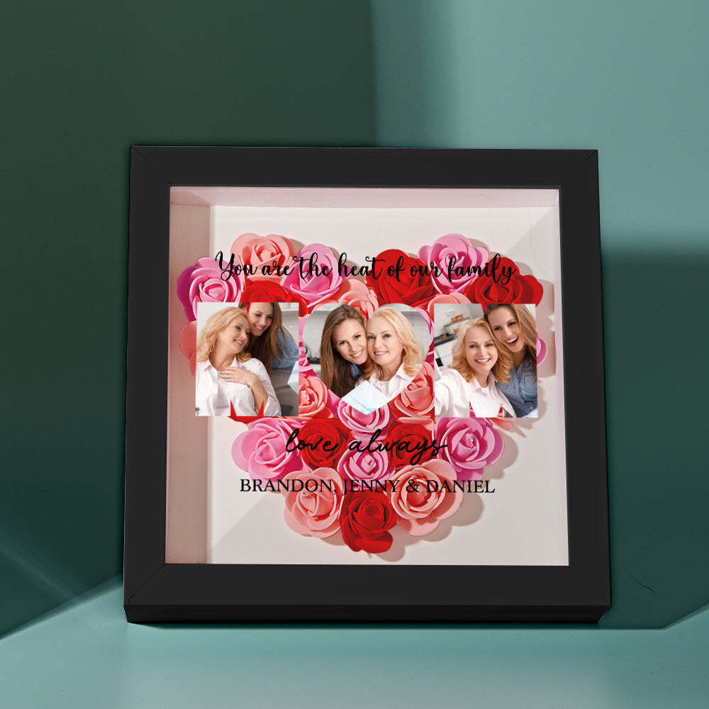 Custom Photo Flower Shadow Box Personalized Flower Shadowbox Frame Mother's Day Gift - myphotowalletuk