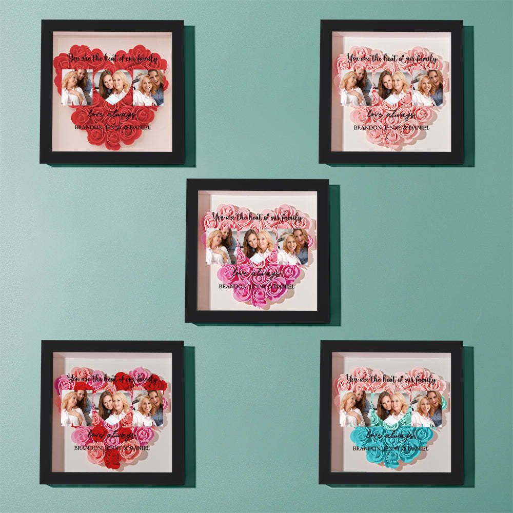 Custom Photo Flower Shadow Box Personalized Flower Shadowbox Frame Mother's Day Gift - myphotowalletuk