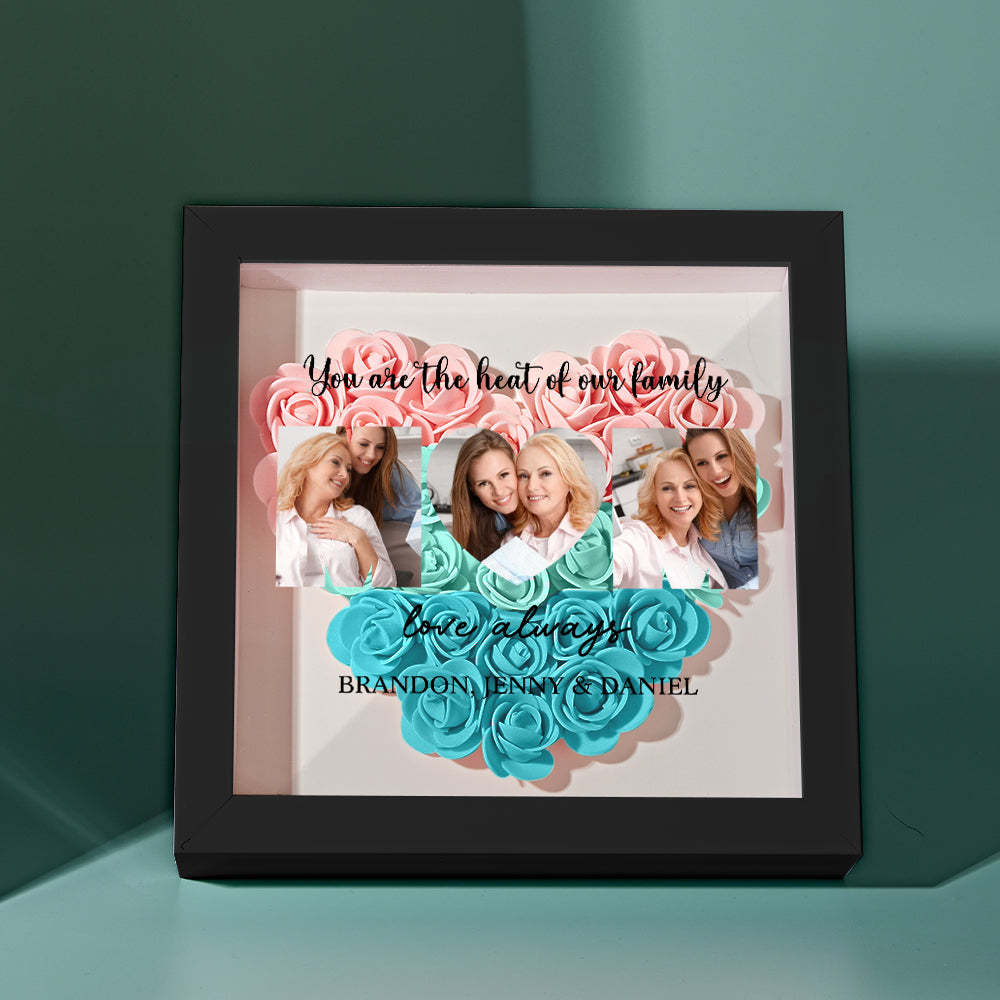 Custom Photo Flower Shadow Box Personalized Flower Shadowbox Frame Mother's Day Gift - myphotowalletuk