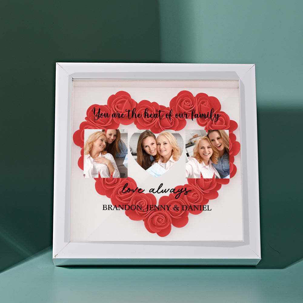 Custom Photo Flower Shadow Box Personalized Flower Shadowbox Frame Mother's Day Gift - myphotowalletuk