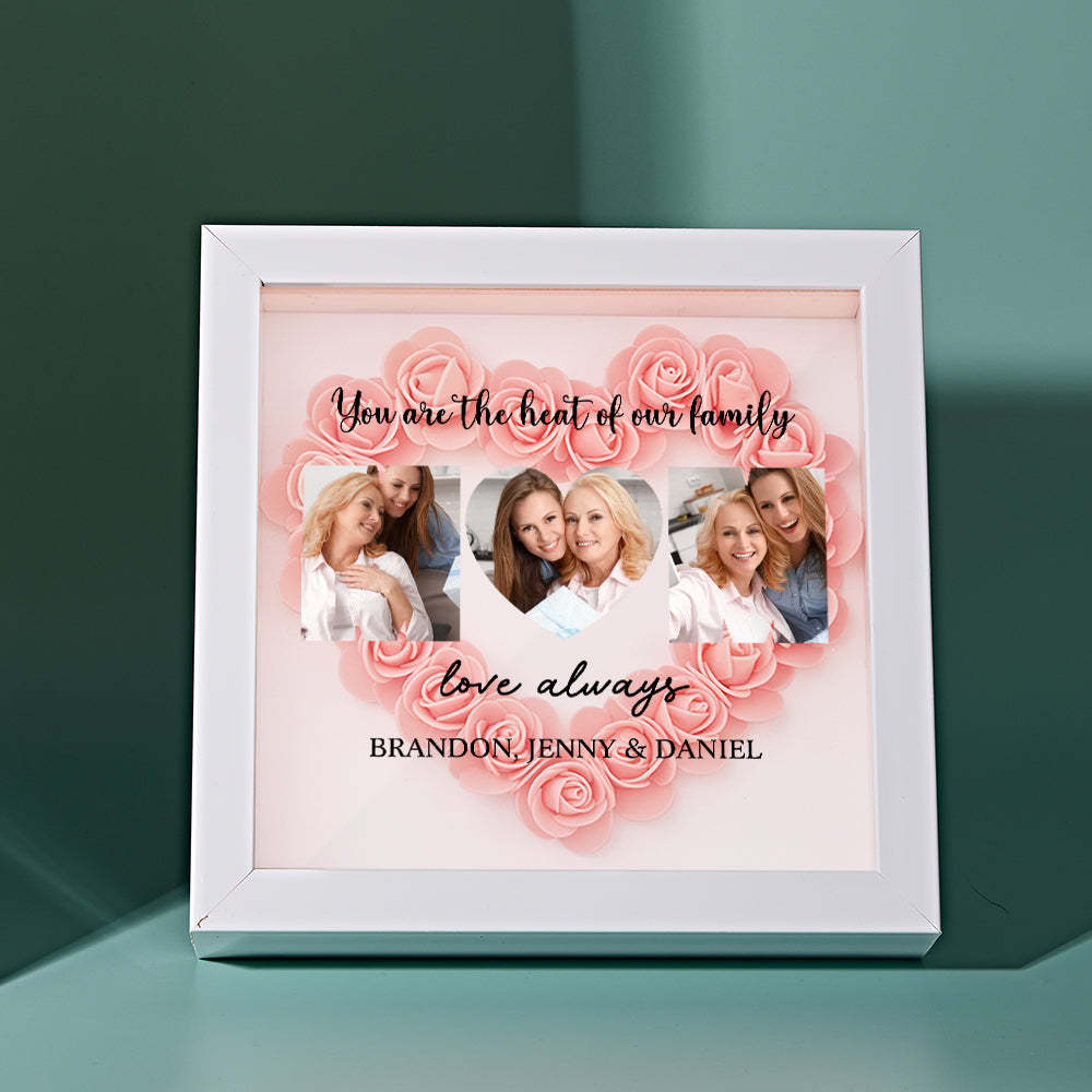 Custom Photo Flower Shadow Box Personalized Flower Shadowbox Frame Mother's Day Gift - myphotowalletuk