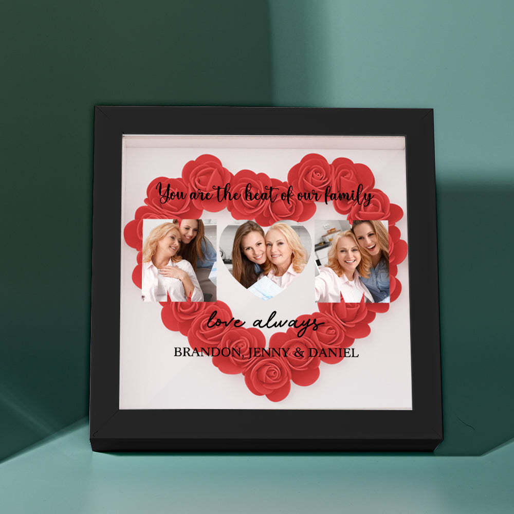 Custom Photo Flower Shadow Box Personalized Flower Shadowbox Frame Mother's Day Gift - myphotowalletuk