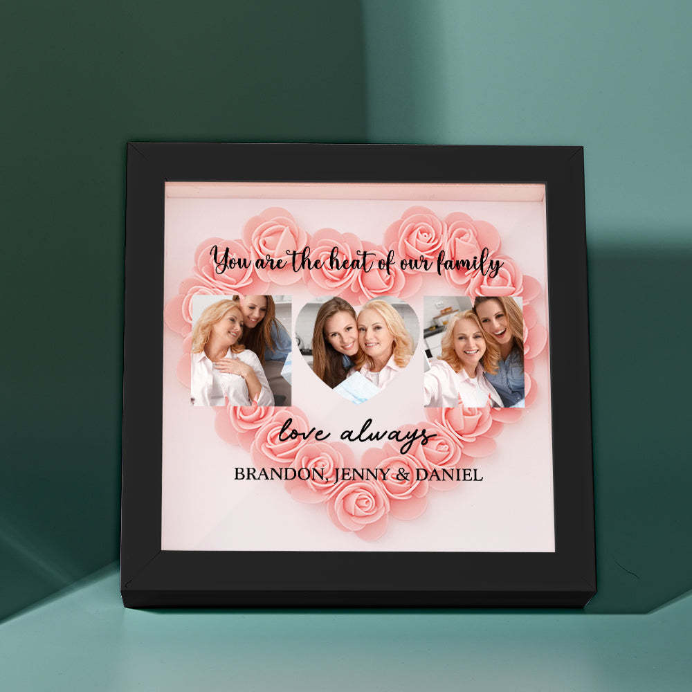 Custom Photo Flower Shadow Box Personalized Flower Shadowbox Frame Mother's Day Gift - myphotowalletuk