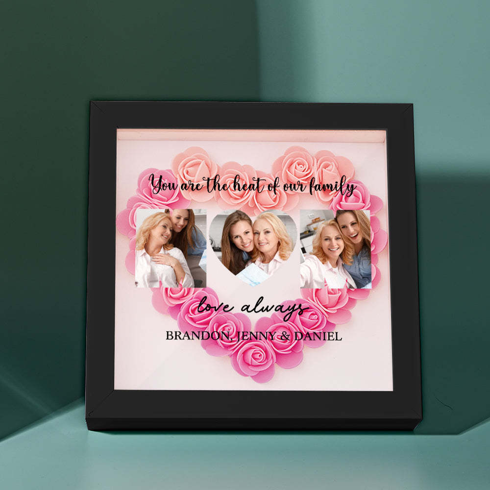 Custom Photo Flower Shadow Box Personalized Flower Shadowbox Frame Mother's Day Gift - myphotowalletuk