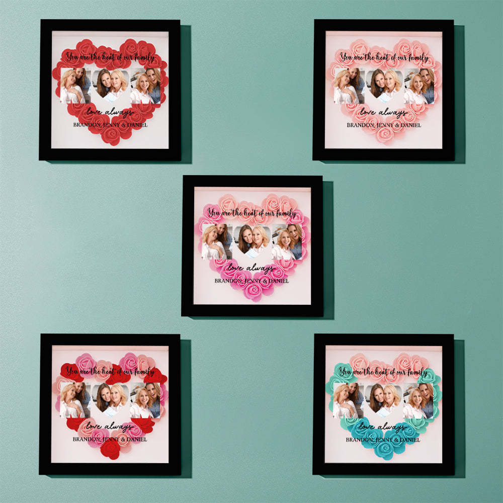 Custom Photo Flower Shadow Box Personalized Flower Shadowbox Frame Mother's Day Gift - myphotowalletuk