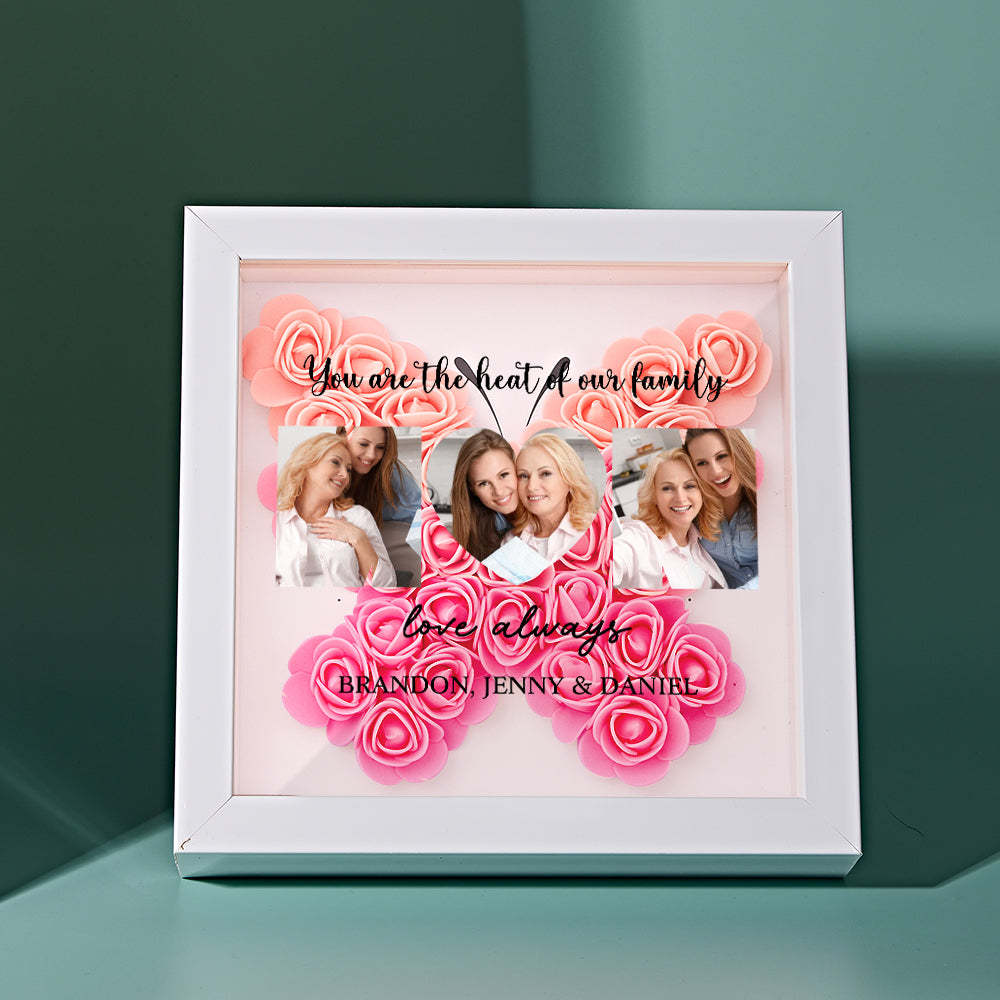 Custom Photo Flower Shadow Box Personalized Flower Shadowbox Frame Mother's Day Gift - myphotowalletuk
