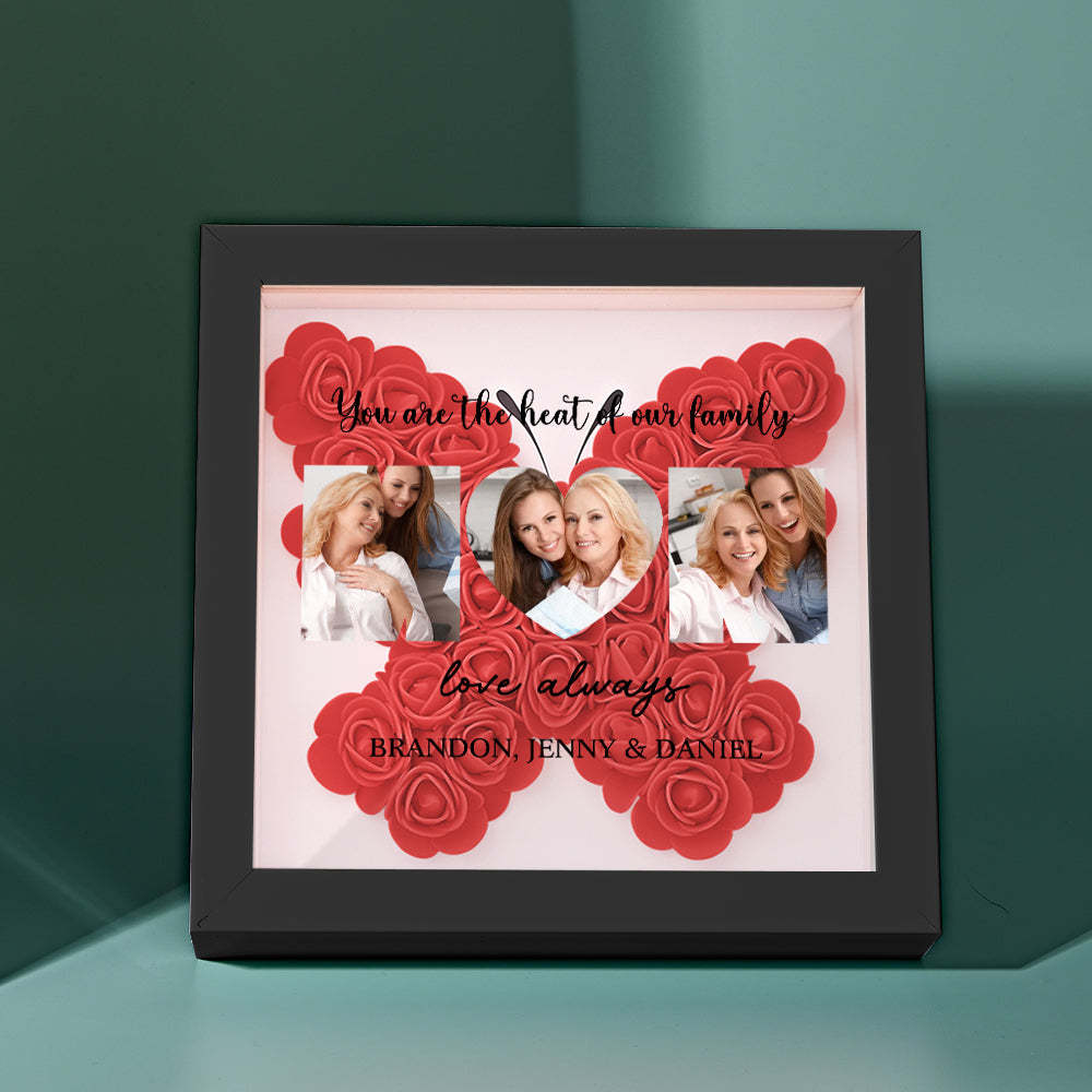 Custom Photo Flower Shadow Box Personalized Flower Shadowbox Frame Mother's Day Gift - myphotowalletuk