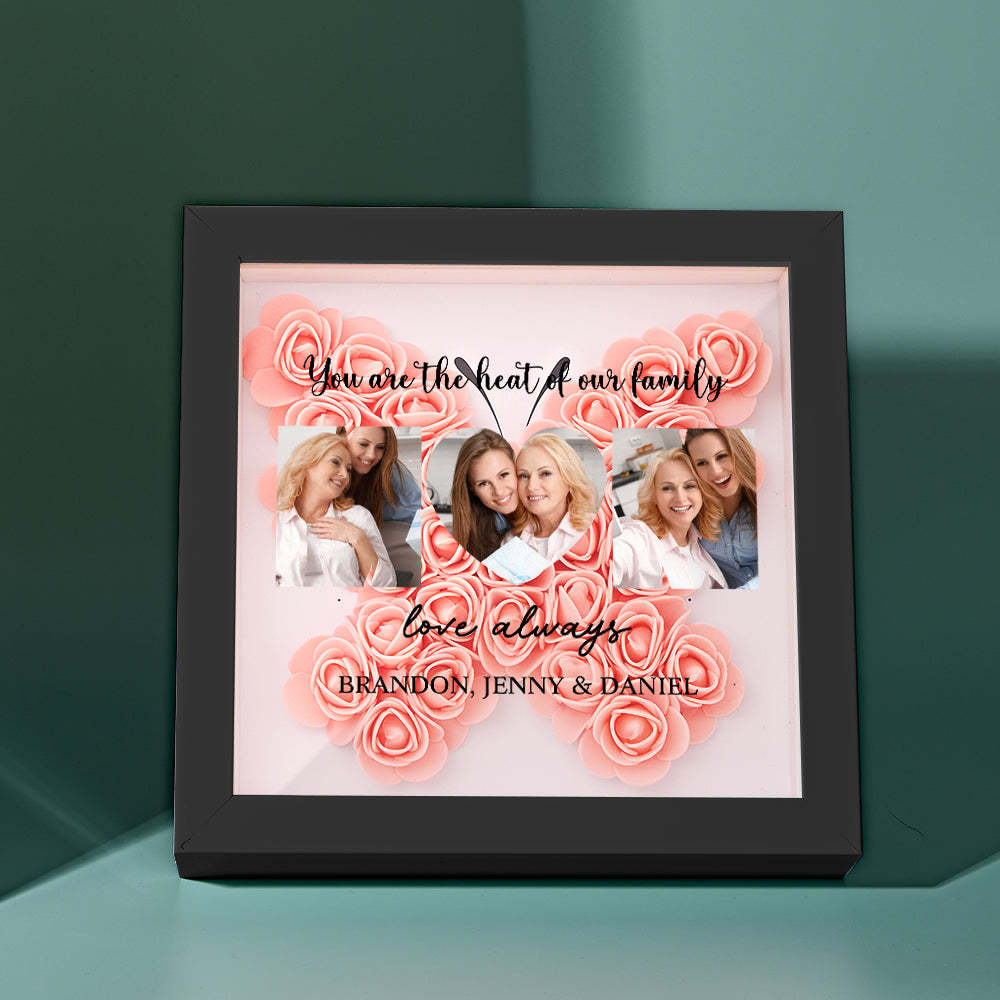 Custom Photo Flower Shadow Box Personalized Flower Shadowbox Frame Mother's Day Gift - myphotowalletuk