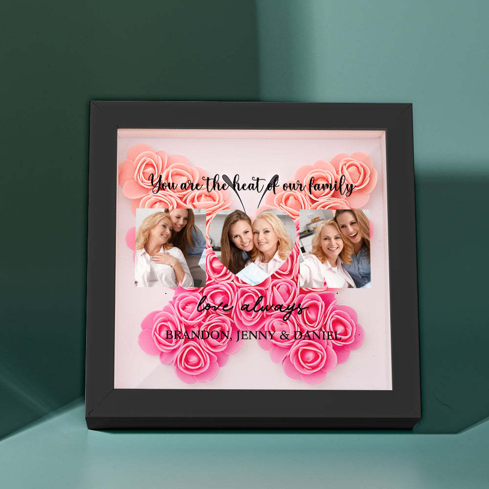 Custom Photo Flower Shadow Box Personalized Flower Shadowbox Frame Mother's Day Gift - myphotowalletuk