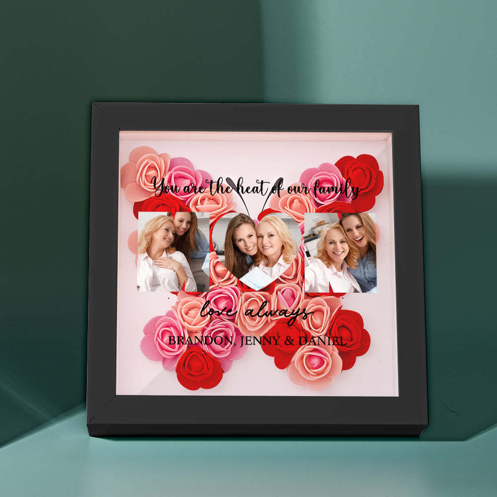 Custom Photo Flower Shadow Box Personalized Flower Shadowbox Frame Mother's Day Gift - myphotowalletuk