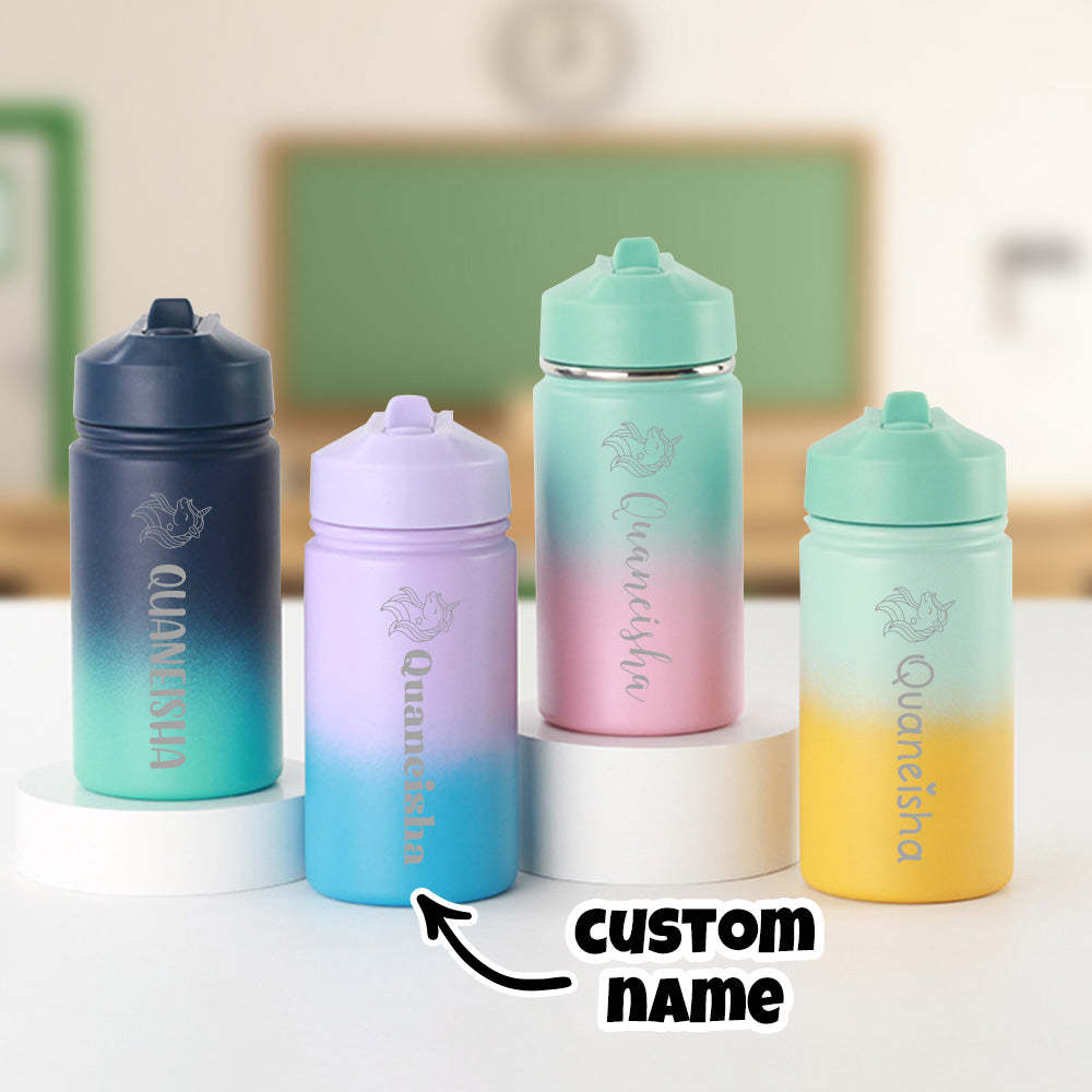 Personalized Name Water Bottles Custom Name Tumbler First Day at School Gifts for Boys Girls - Myphotowallet