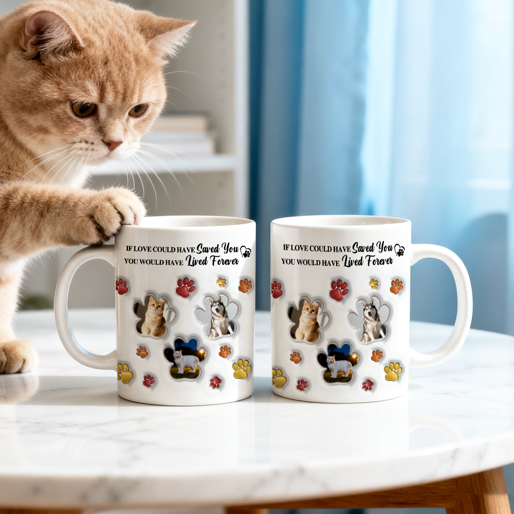 Custom Photo Forever In My Heart Memorial 3D Inflated Effect Printed Mug - 