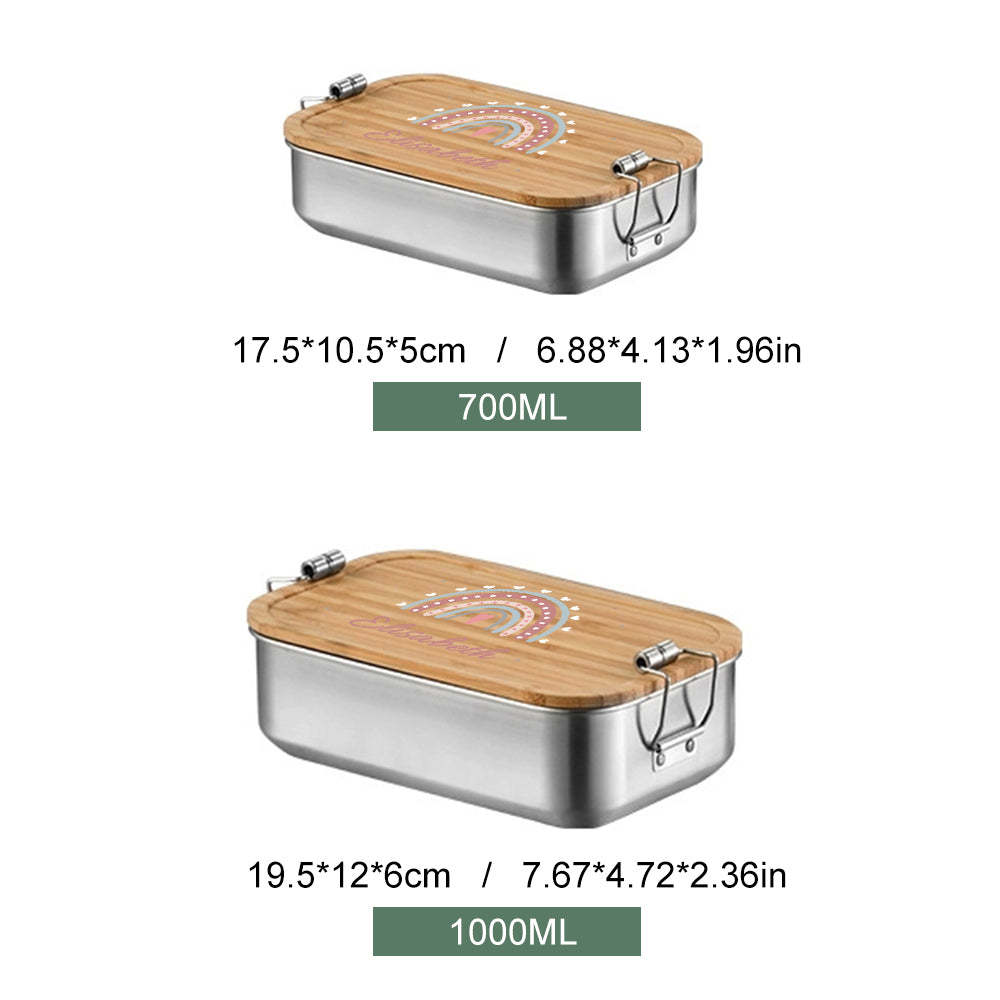 Personalized Lunch Box for Children Custom Stainless Steel Lunch Box with Name Back to School Gift for Children - Myphotowallet