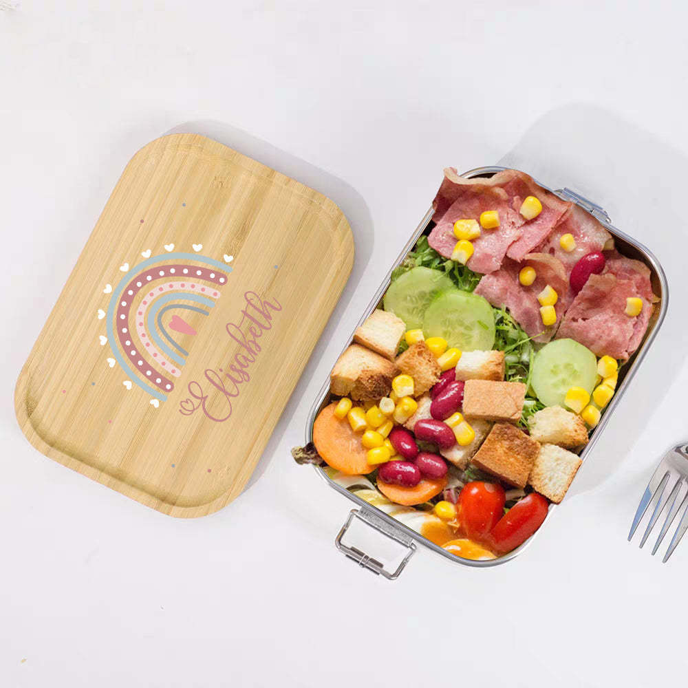 Personalized Lunch Box for Children Custom Stainless Steel Lunch Box with Name Back to School Gift for Children - Myphotowallet