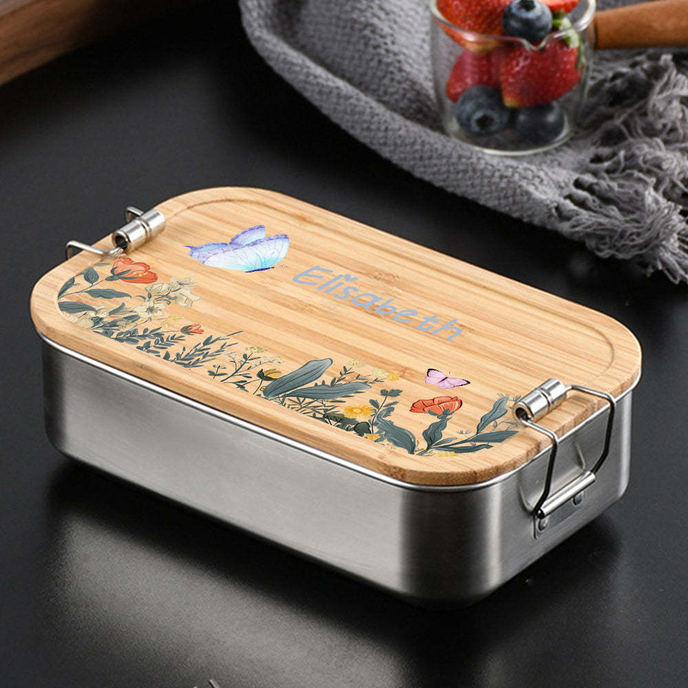 Personalized Lunch Box for Children Custom Stainless Steel Lunch Box with Name Back to School Gift for Children - Myphotowallet