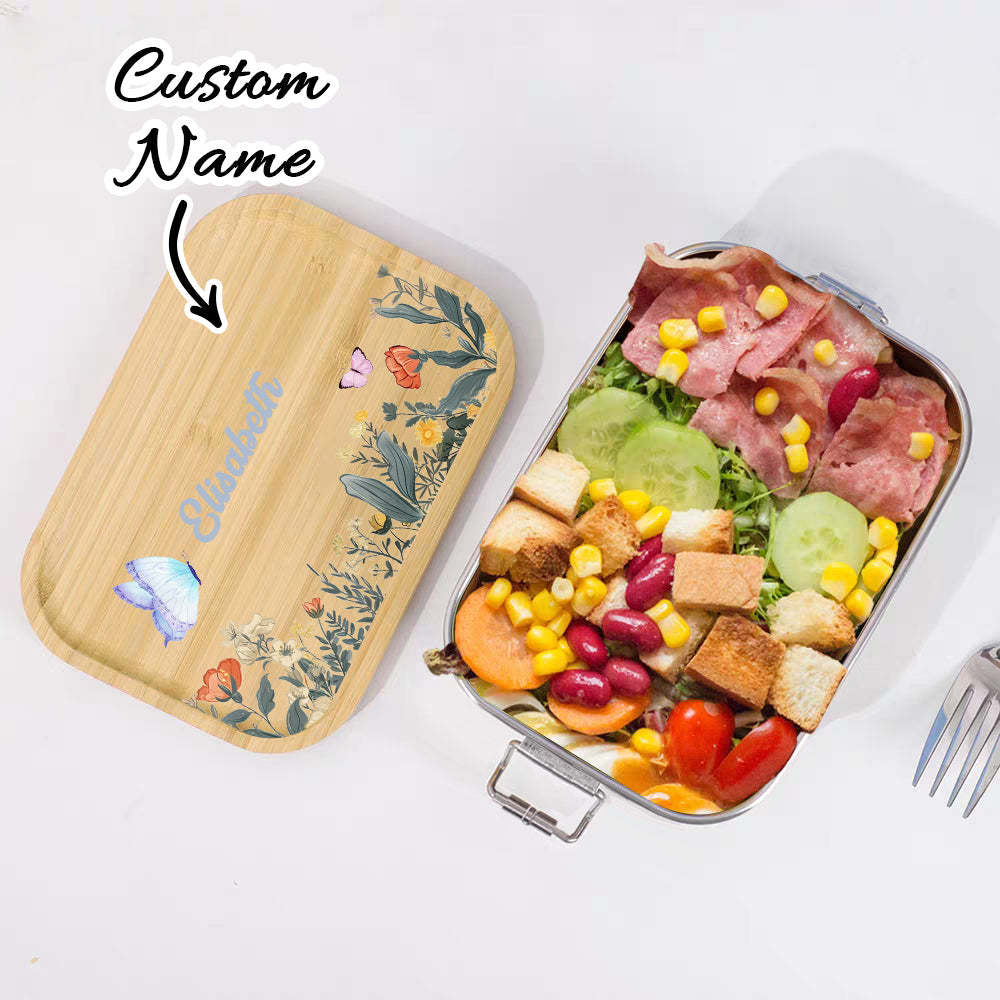 Personalized Lunch Box for Children Custom Stainless Steel Lunch Box with Name Back to School Gift for Children - Myphotowallet
