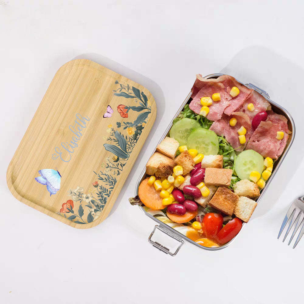 Personalized Lunch Box for Children Custom Stainless Steel Lunch Box with Name Back to School Gift for Children - Myphotowallet