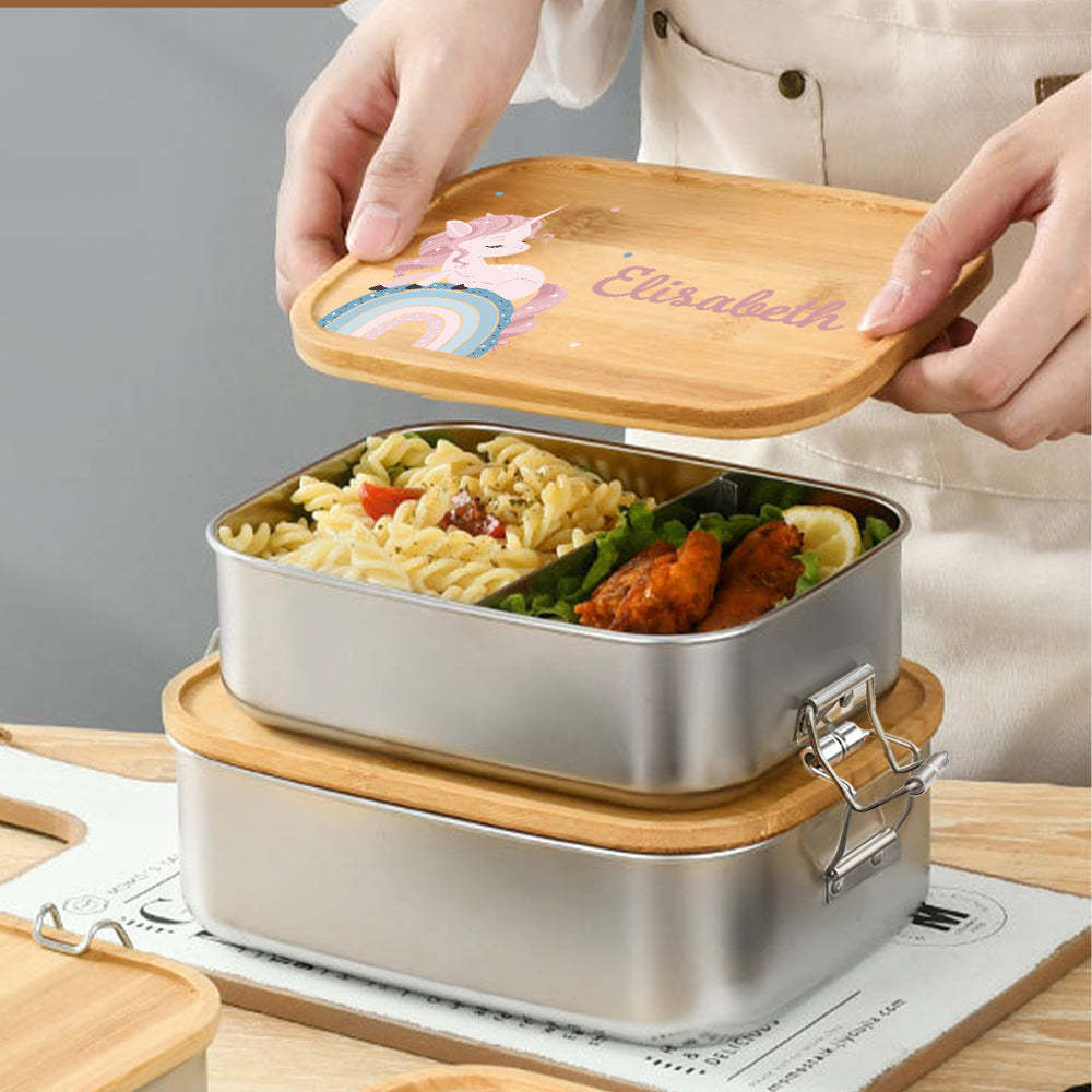 Personalized Lunch Box for Children Custom Stainless Steel Lunch Box with Name Back to School Gift for Children - Myphotowallet