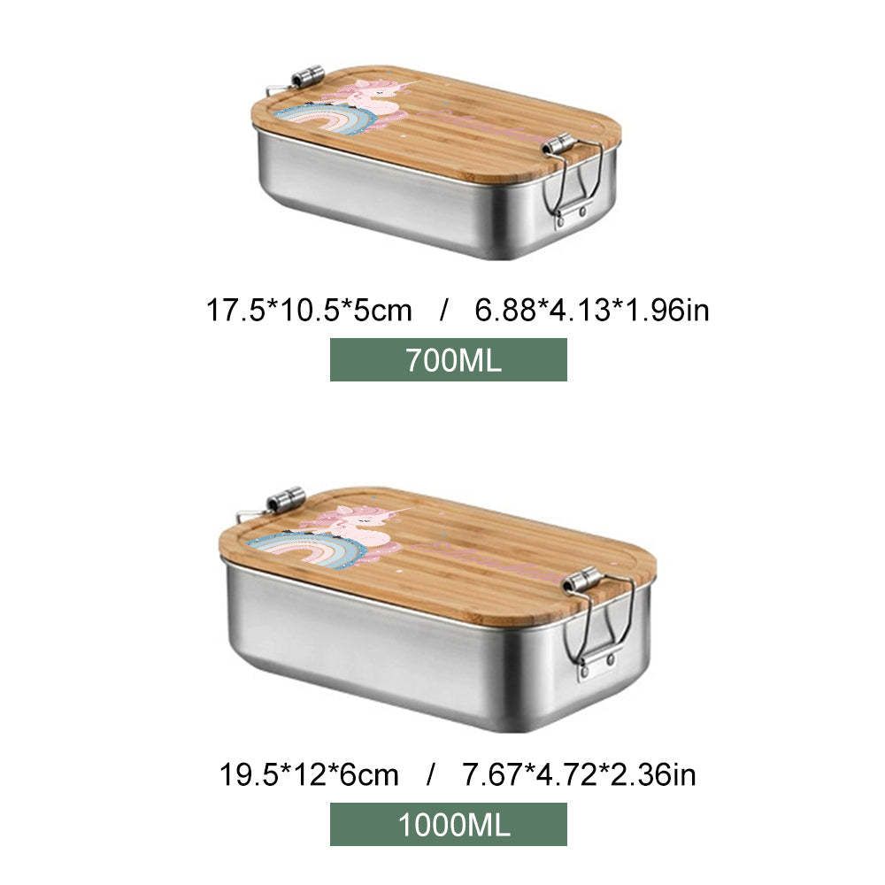 Personalized Lunch Box for Children Custom Stainless Steel Lunch Box with Name Back to School Gift for Children - Myphotowallet