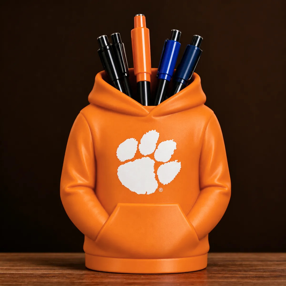 College Hoodie Desk Organizer, Pen Pencil and Utensil Holder, 3D Printed College Football Office and Kitchen Decor, Fan Gift