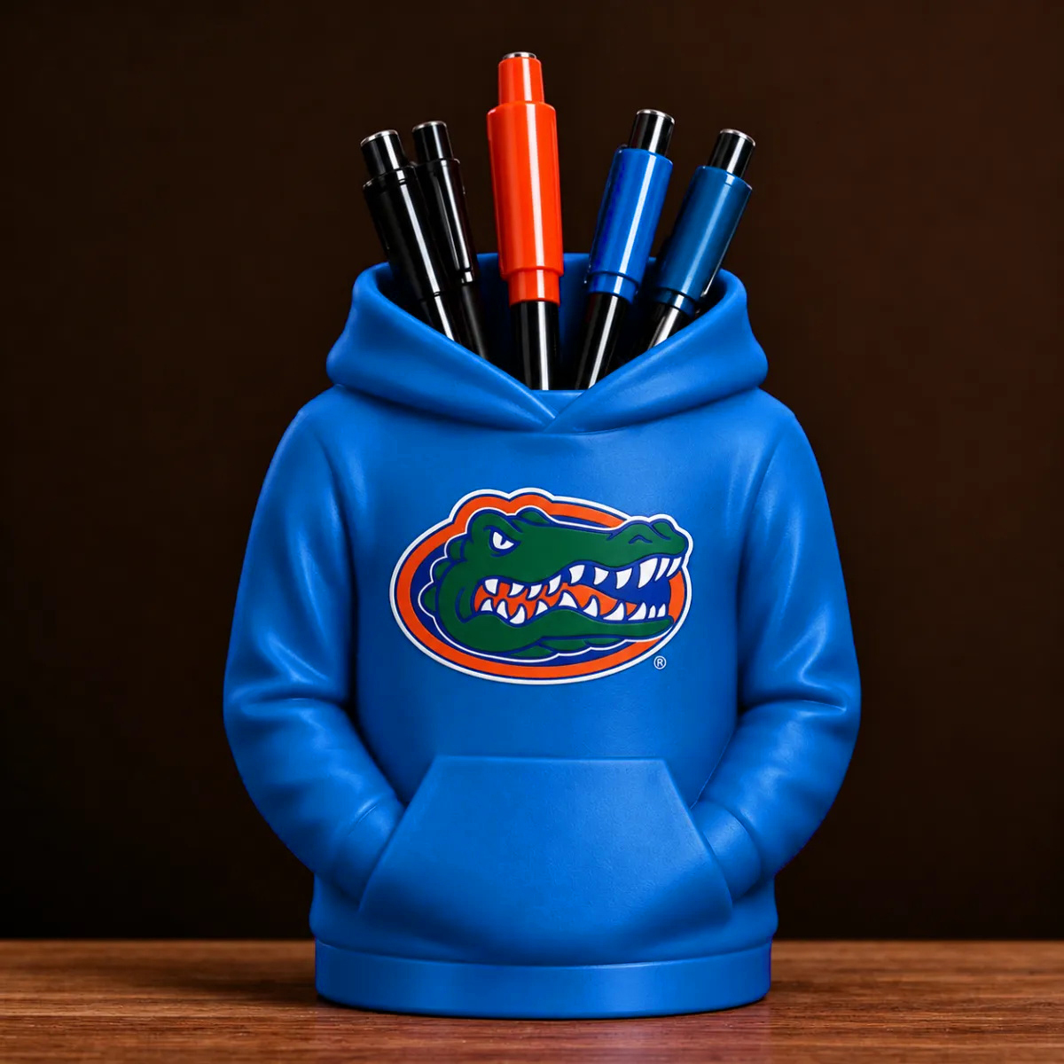 College Hoodie Desk Organizer, Pen Pencil and Utensil Holder, 3D Printed College Football Office and Kitchen Decor, Fan Gift