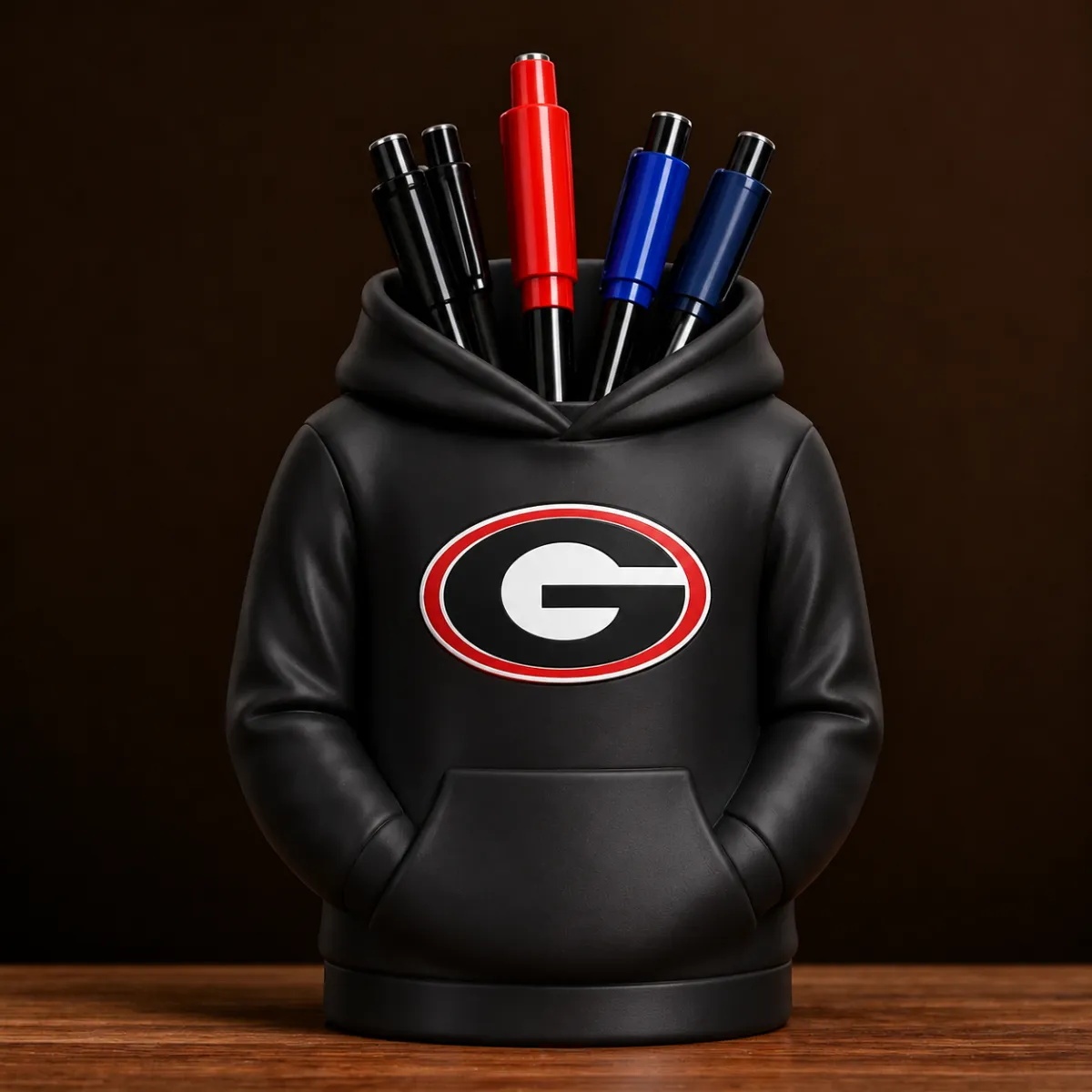 College Hoodie Desk Organizer, Pen Pencil and Utensil Holder, 3D Printed College Football Office and Kitchen Decor, Fan Gift