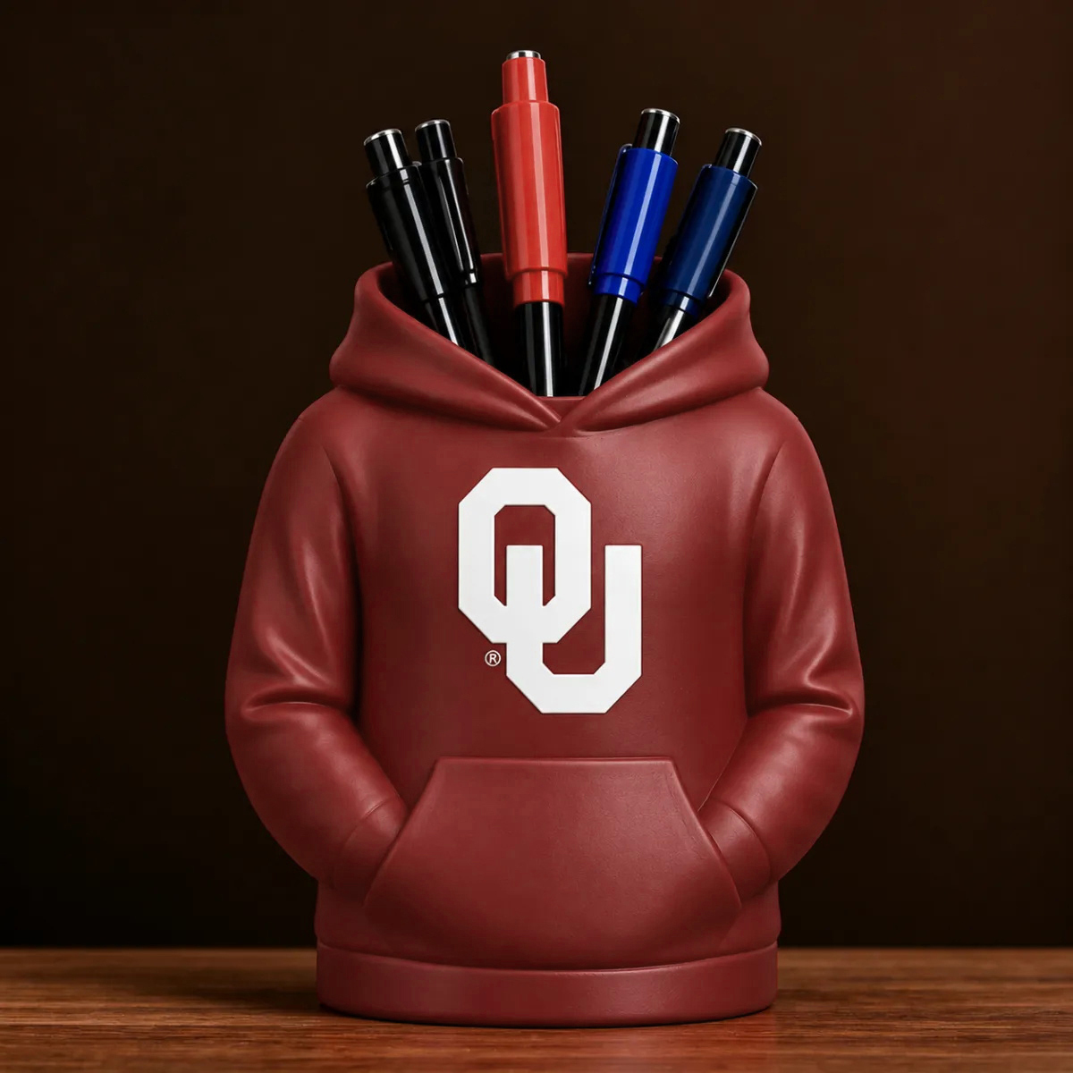 College Hoodie Desk Organizer, Pen Pencil and Utensil Holder, 3D Printed College Football Office and Kitchen Decor, Fan Gift