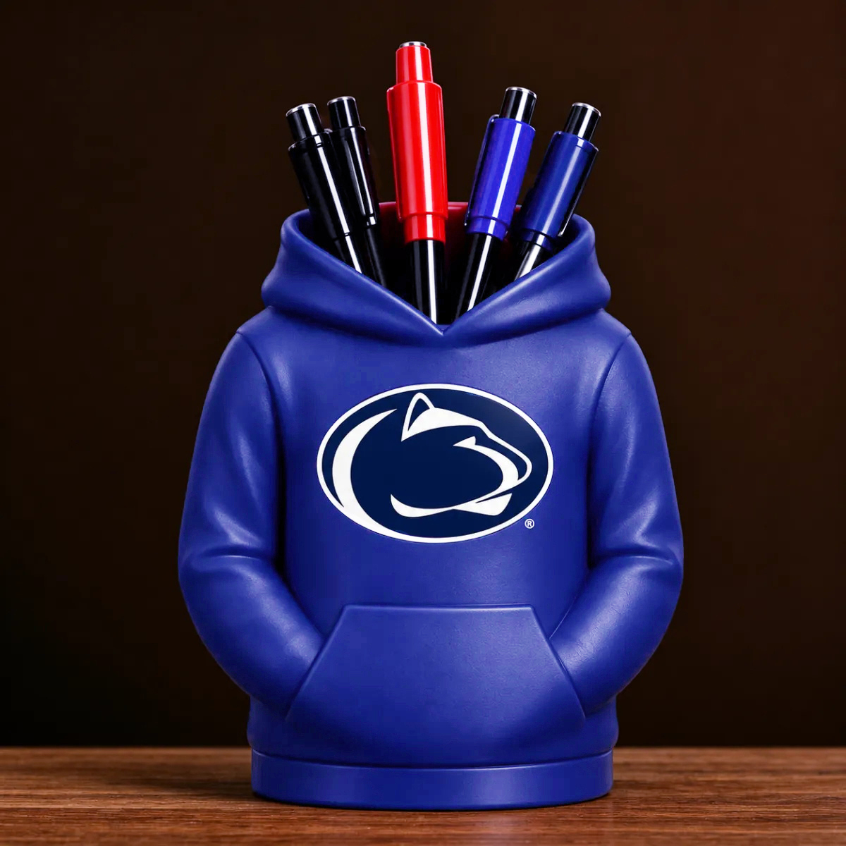 College Hoodie Desk Organizer, Pen Pencil and Utensil Holder, 3D Printed College Football Office and Kitchen Decor, Fan Gift