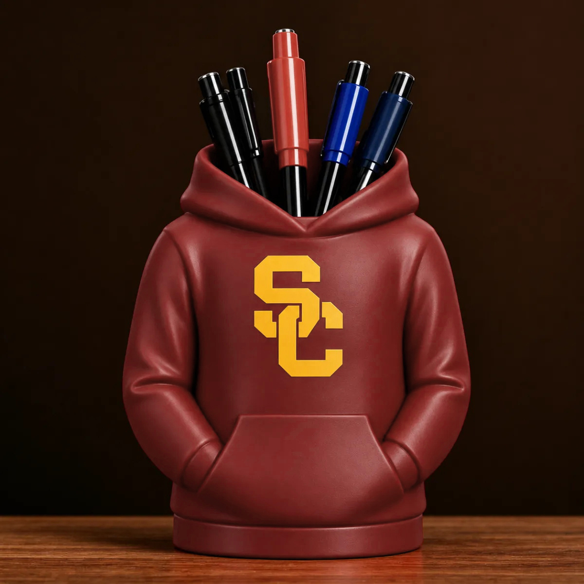 College Hoodie Desk Organizer, Pen Pencil and Utensil Holder, 3D Printed College Football Office and Kitchen Decor, Fan Gift